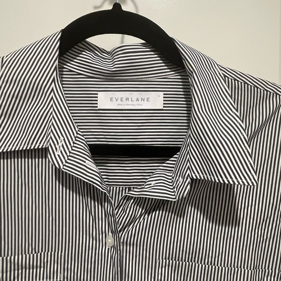 Everlane Striped Long Sleeve Button-Down Dress | Size 10 - Picture 5 of 6